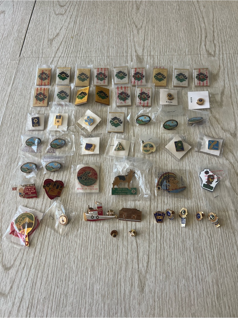 Large Lot of 49 Lions Club International Lapel Pins